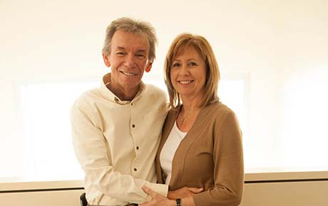 A proton therapy patient and his wife.